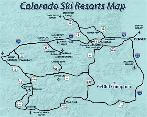 MAP Ski Resorts In Colorado Map